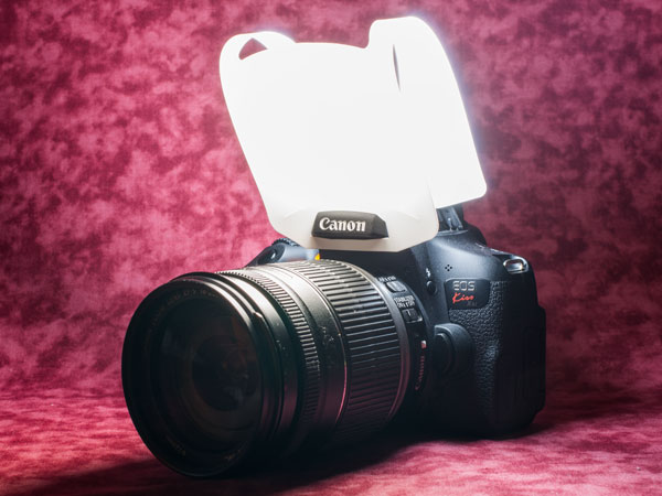 Canon EOS Kiss X8i ストロボディフューザー装着状態１